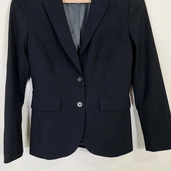 BANANA REPUBLIC | WOOL  BLEND BLACK BLAZER - Picture 4 of 15